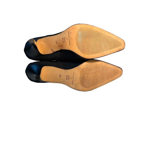 Donald Pliner Booties Size 8 M Black Lexie 2” Heel Pointed Toe Zipper Fabric - Picture 7 of 13